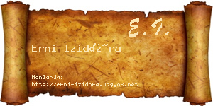 Erni Izidóra névjegykártya
